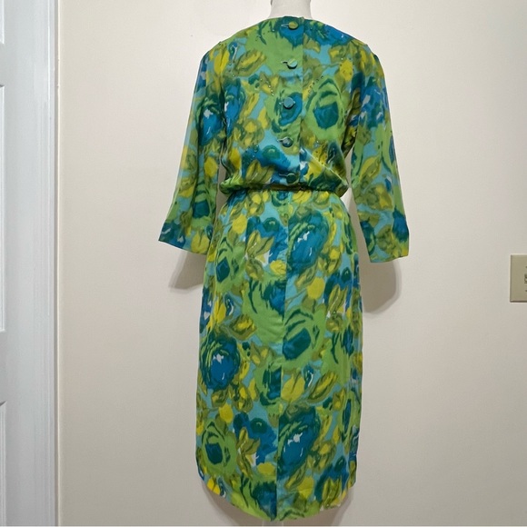 Vintage Jerry Gilden New York Chiffon Floral Dress - Picture 5 of 11